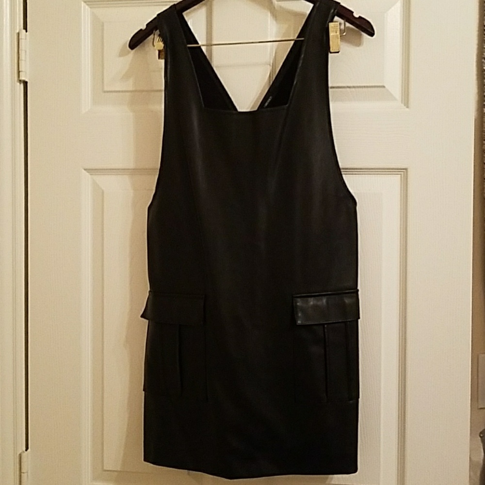 Black leather dress